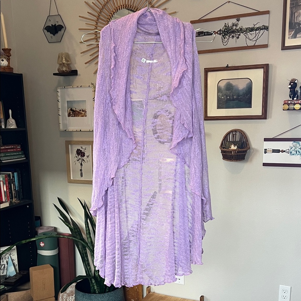 Lilac Purple Knit Cardigan Vest - One Size